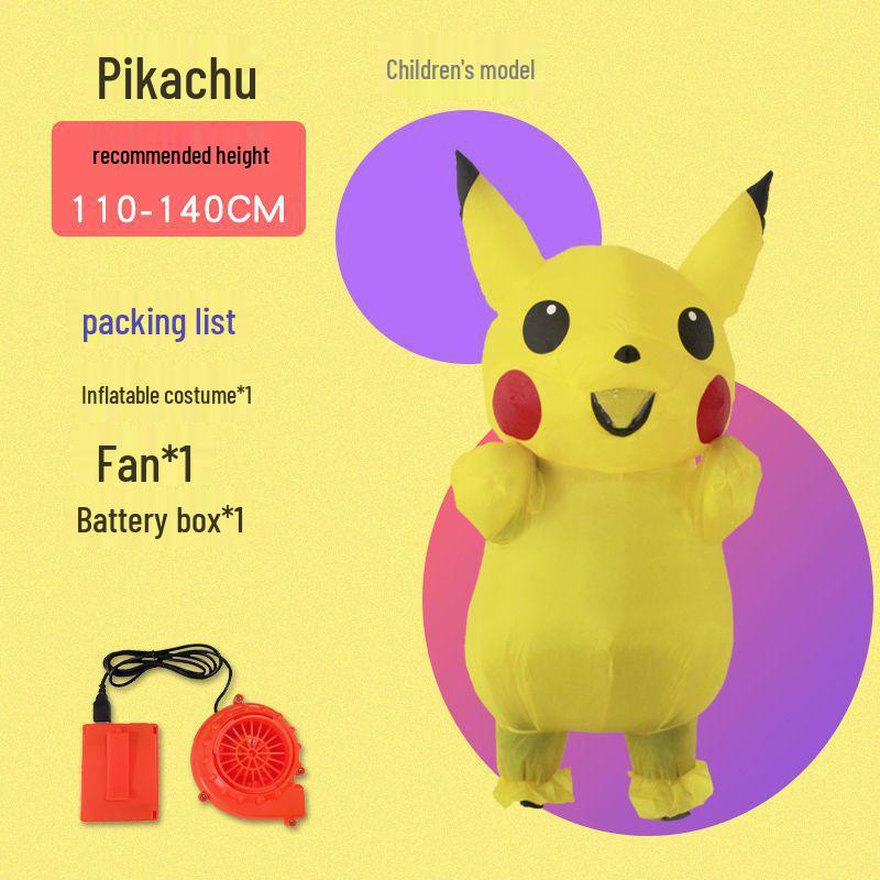 

Надувной костюм талисмана Детектив Пикачу для детей - Милый аниме косплей, сценический набор