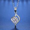 Tancise S925 Sterling Silver Moissanite Luxury Personality Pendant Necklace Women's Classic Tide Necklace Necklace Party Gift