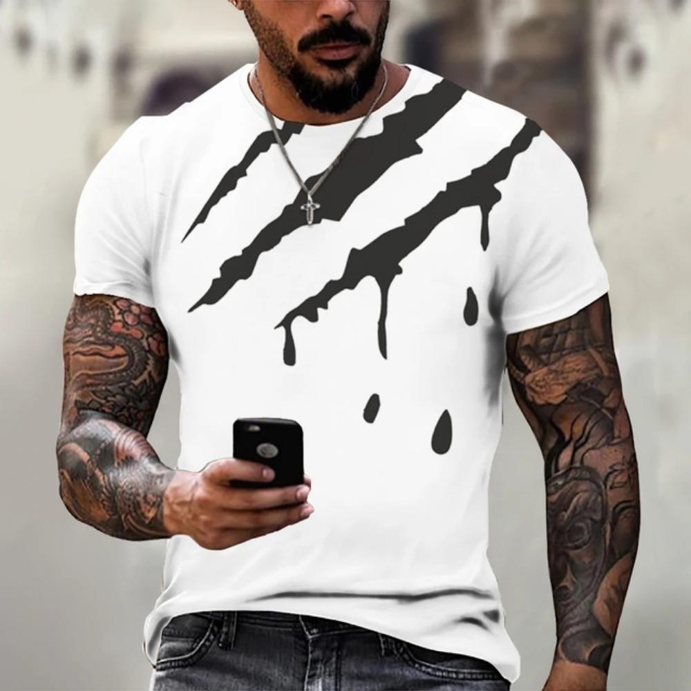 Summer Fashion New Men's Printed T-shirt O-Neck Pullover Large Short Sleeve Street Fashion Harajuku Luxury Top