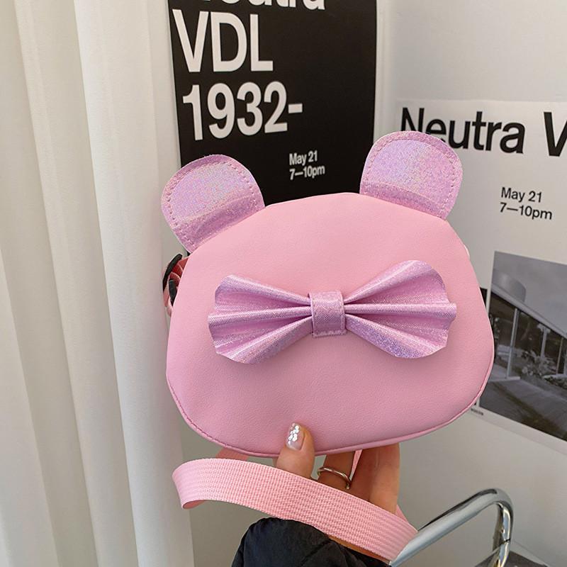 Single Shoulder Childrens Bag Shining Bow Designble For Girls Daily Purse Casual