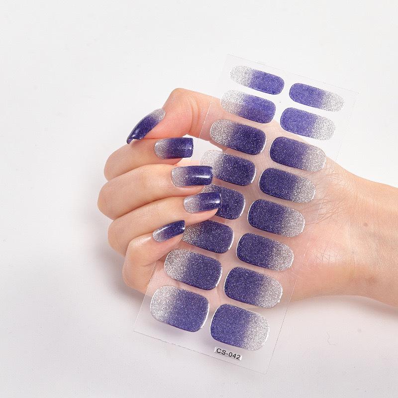 Trendy Waterproof No-Bake Gel Nail Art Stickers with Adhesive Backing