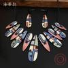 Luxury New Color Geometric Totem Necklace Earrings Set, Bohemian Ladies Premium Jewelry Set
