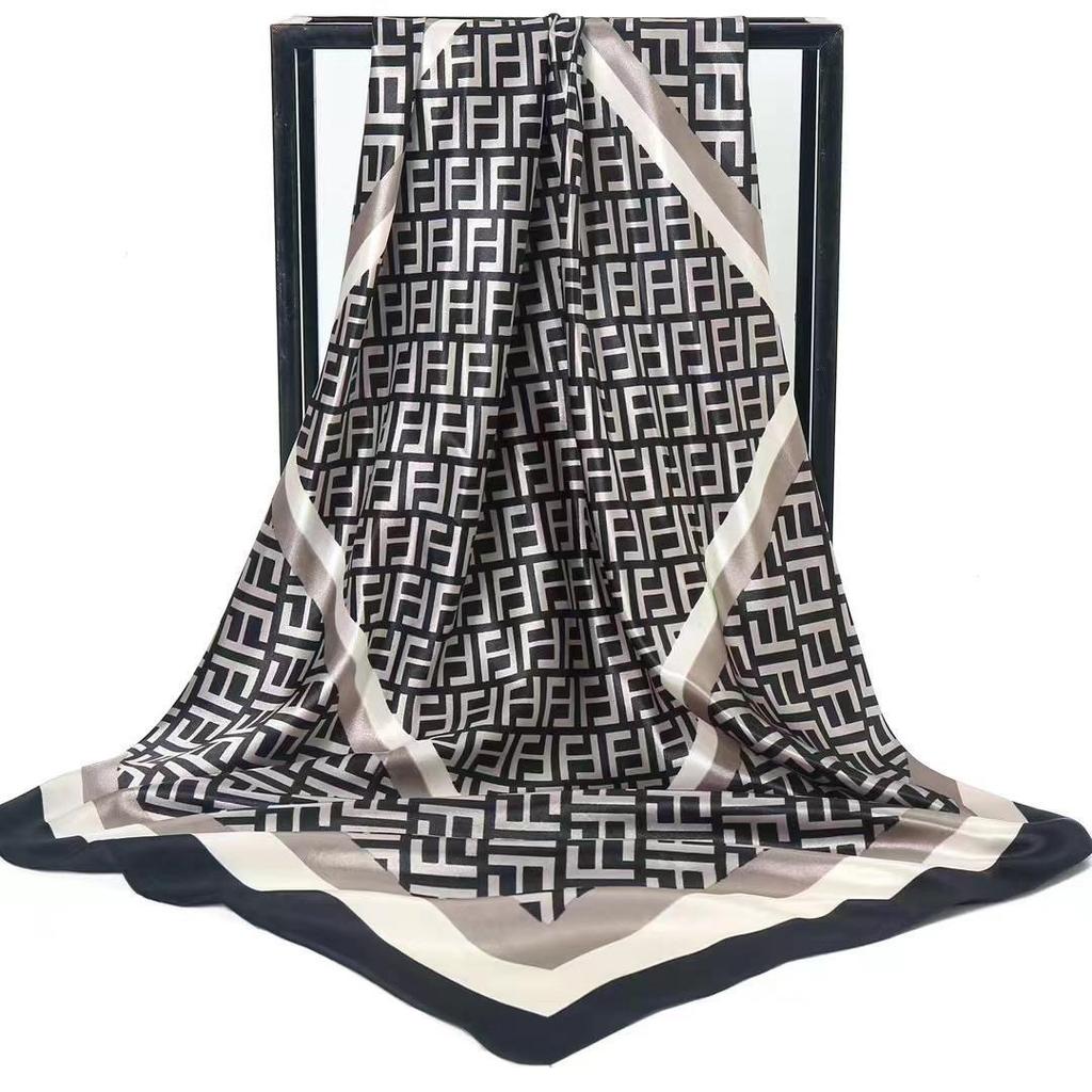 Pañuelos Cuadrados 90 Pañuelo de Satén Pañuelo de Seda Simulada Moda Pañuelo de Seda Versátil Tendencia Madre Pañuelo Cuadrado Pañuelo