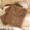 Women's Sweet Bow Pure Cotton Pajama Set - Long Sleeve, Loose Fit, Plus Size, Wearable Outdoors