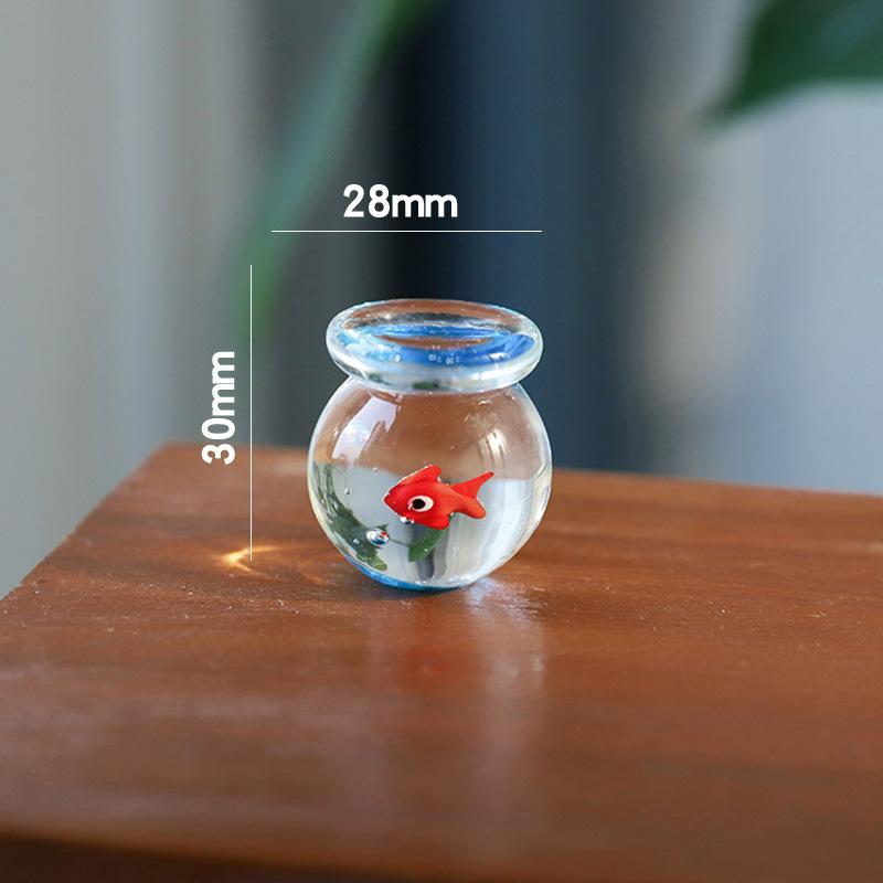 Creative Mini Handcrafted Glass Fish Figurine Cute Transparent Fish Ornaments Desktop Decoration Home Office Decor Figurine New