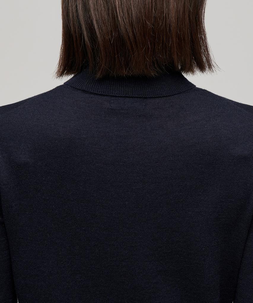 MUSINSA STANDARD WOMAN Women'S Merino Wool Blend High-Gauge Turtleneck Knit [Navy]