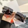 2PCS Women and Men Fashion Sunglasses UV400 Shades Rectangle Sun Glasses Rimless Summer Fashion Eyewear