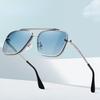 Sunglasses Men Stylish Gradient Big Frame Sun Glasses Women Classic Style Square Metal Shades Eye Wear Classic Gafas Oculos De Sol UV400 Protection