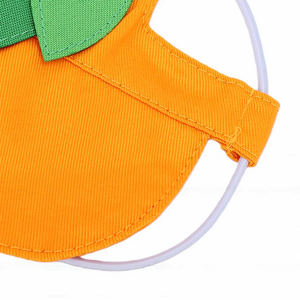 Dog Outdoor Hat Sun Protection Hat with Ear Hole Summer Cute Pet Cap for Small Dog Teddy Bear Pomeranian Orange