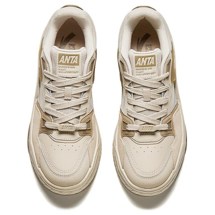 Anta Comfortable Casual Non-Slip Wear-Resistant Low-Top Skate Shoes Men Sneakers White Gray Brown 112428054-3