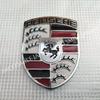 PORSCHE Emblem Silver Metal Plate Badge Car Decoration W/Tape
