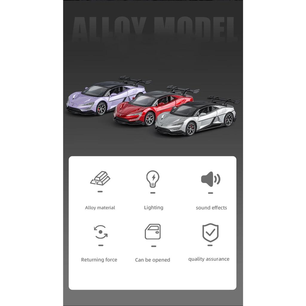 1/32 Scale BYD Look Up U9 Pure Electric Performance Supercar Alloy Diecast Model Car Car Central Control Display Ornaments Decorations