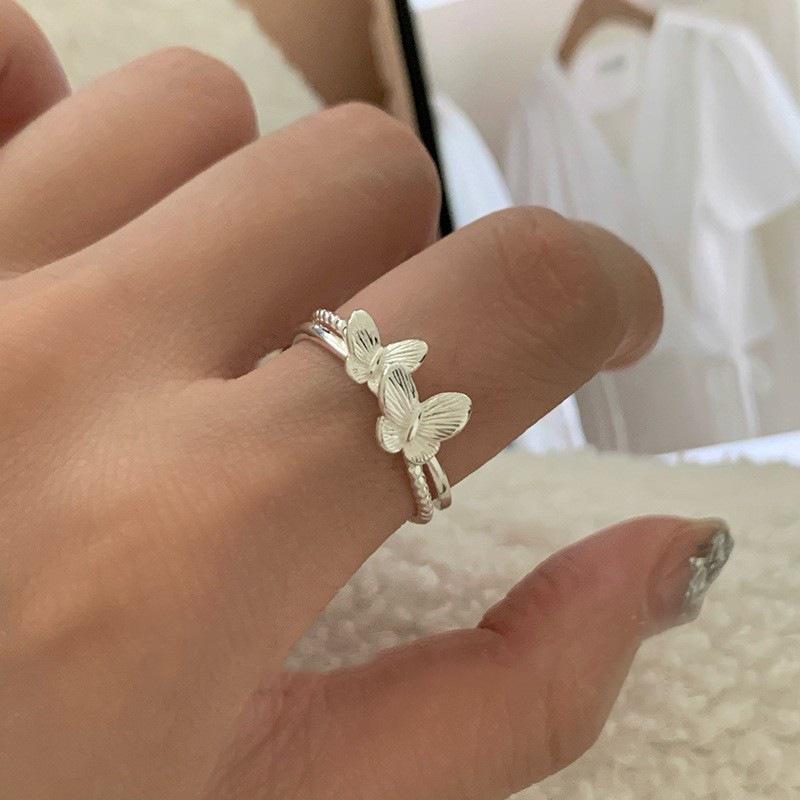 Adjustable Stereoscopic Butterfly Ring for Women - Fashionable, Versatile, Sweet Temperament Style Adjustable Open