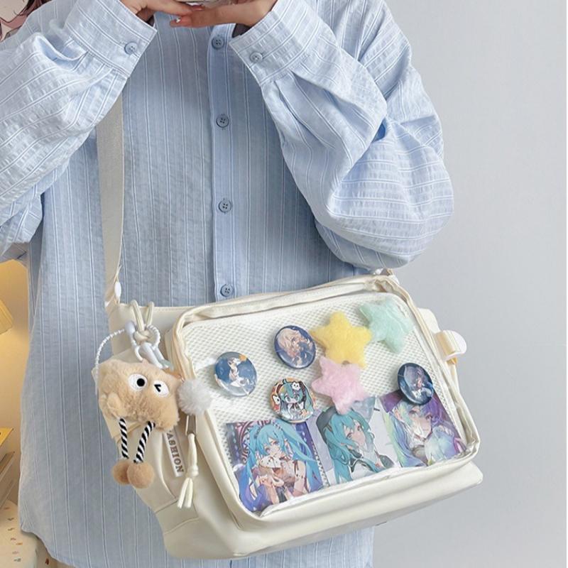 Women's High-capacity Mailman Bag Versatile Simple Transparent Shoulder Bag Messenger Bag Student Class Crossbody Bag Daily Commuting Bag Tote Bag