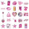 50 Cute Y2K Pink Cartoon Stickers for Earphones, Refrigerator, Guitar & DIY Decor