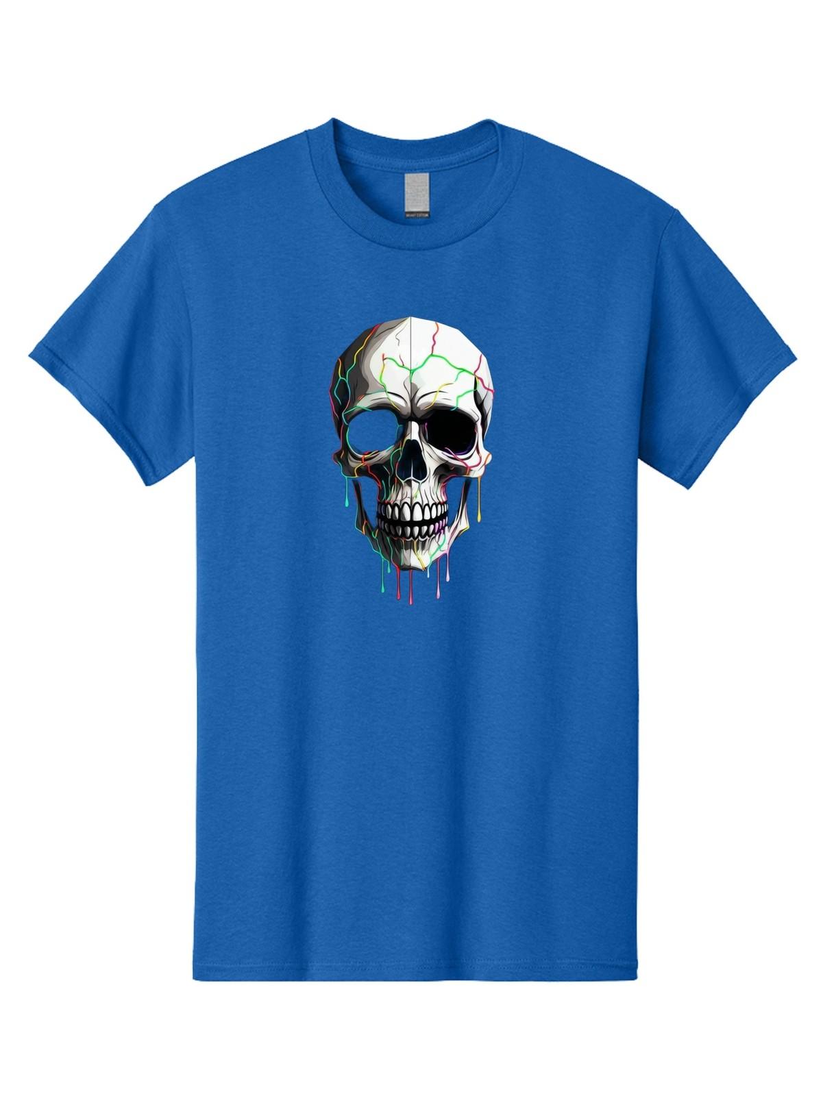 Melting-Skull-1(1) Mens Graphic Tee,100% Cotton,Casual Summer Wear S разноцветный
