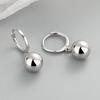 1 Pair Women Hoop Earrings Solid Color Short Lightweight Ball Pendant Dangle Earrings Birthday Gift