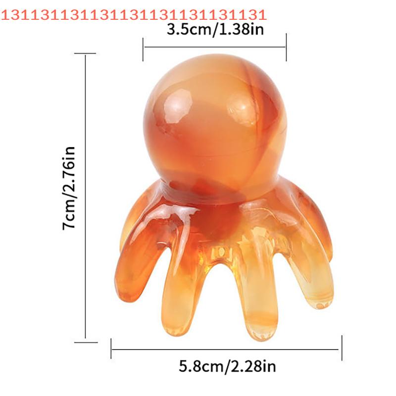 Resin Octopus Shaped Head Meridian Acupoint Massage Comb Wide Tooth Scalp Comb Back Neck And Back Manual Deep Massage Tools