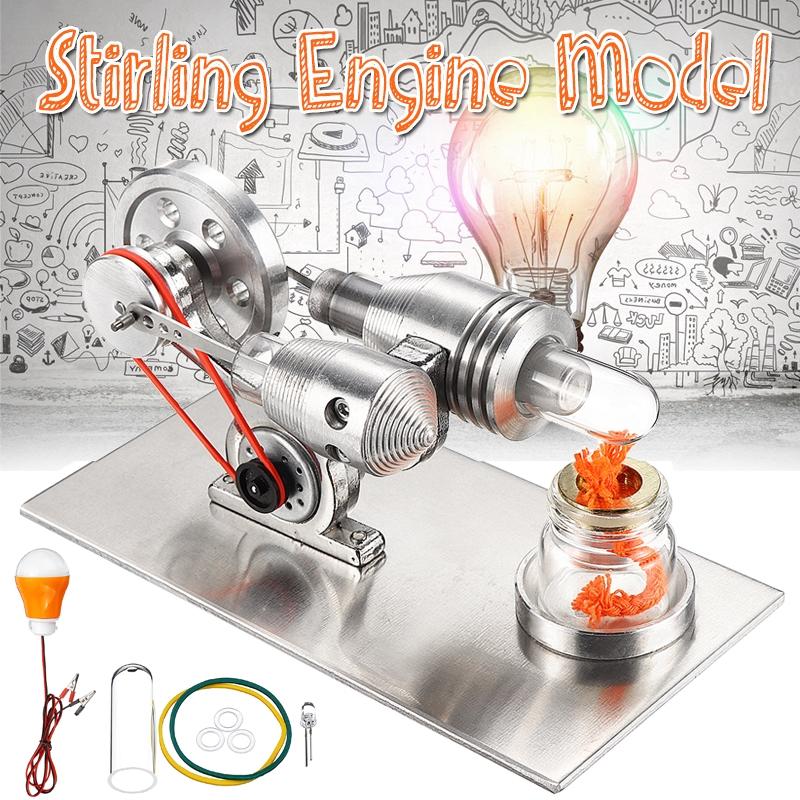 Mini Stirling Engine Model Hot Air Power Generator Motor Physics Experiment Toy