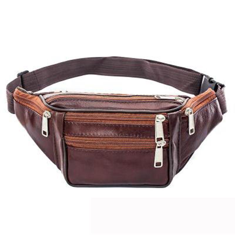 Borsello da vita impermeabile alla moda con tasche con cerniera multi-organizzate