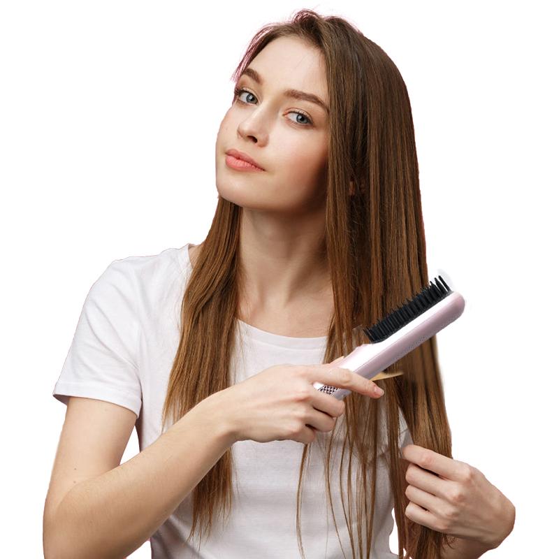 PTC Fast Heating Ionic Anti-Frizz Auto Shut Off Portable Travel OEM Factory Cold Air Hair Straightening Brush Hair Comb