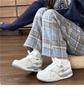 Hong Kong Style Men's Air Cushion Sports Shoes - 2025 Summer Trend, Thick Sole Casual White Sneakers for Students and Couples