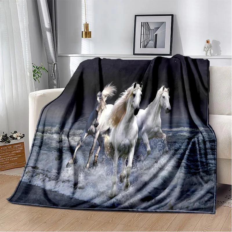 Horse Animal Pentium Gallant Steed Blanket,Soft Throw Blanket for Home Bedroom Bed Sofa Picnic Travel Office Cover Blanket Kids