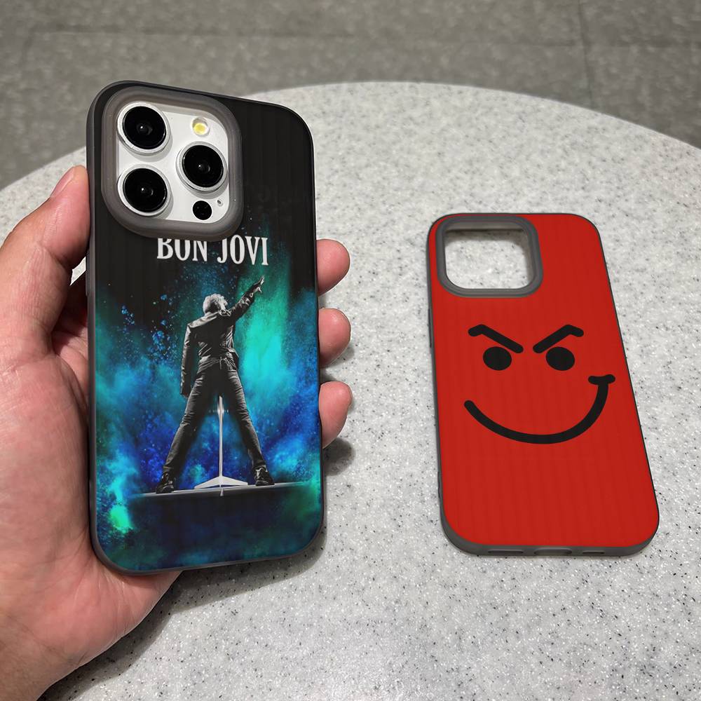 B-BonS J-Jovi Phone Case For IPhone 16 15 17 Pro 11 12 13 14 Pro Max Plus Soft Ripple Silicone Cover Shell