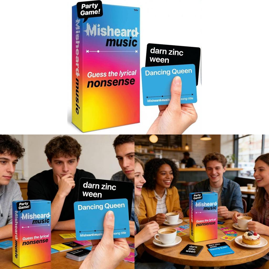 Misheard Music Guess The Lyrical Nonsense Party Card Game For Family And Friends Play