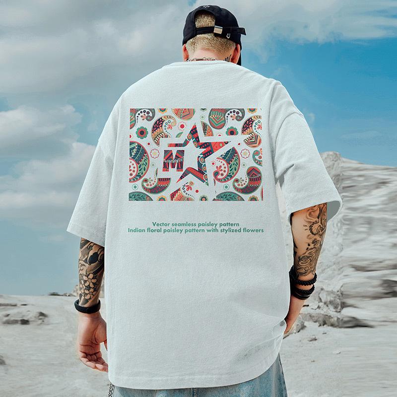 8XL Μοντέρνο Ανδρικό Μπλουζάκι Μανίκι Μισό Αμερικανο-Ιαπωνικού Στυλ, 2023 Streetwear με Στρογγυλή Λαιμόκοψη.