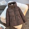 New cotton-padded clothes women's medium and long hooded cotton-padded clothes, thickened and thin cotton-padded jackets, drawstring waist jackets