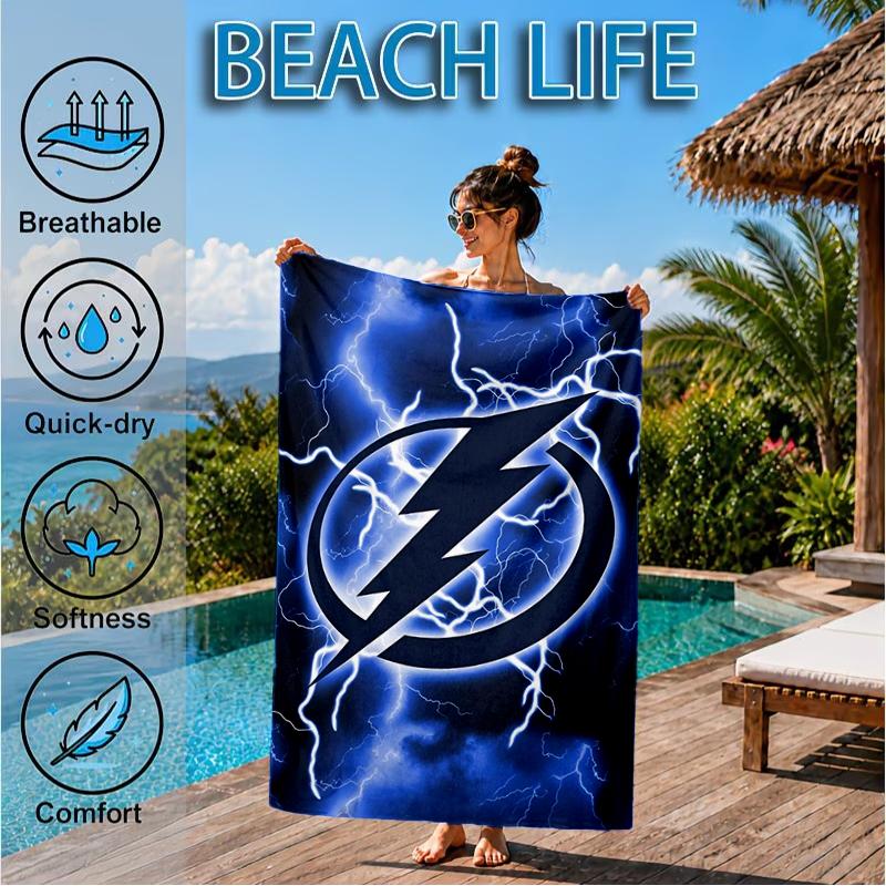 Tampa Bay Hockey Beach Towel, Super Soft Microfiber, Perfect Gift for Her/Him, Birthday, for Pool, Beach, Travel, Decor Beach Party