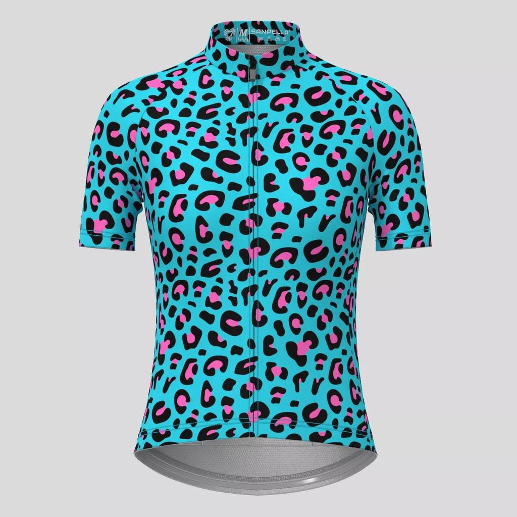 Îmbrăcăminte Ciclism Femei 2026 Imprimeu Leopard Gradient Set Tricou Ciclism de Vară Femei Respirabil Mânecă Scurtă Îmbrăcăminte Bicicletă de Munte