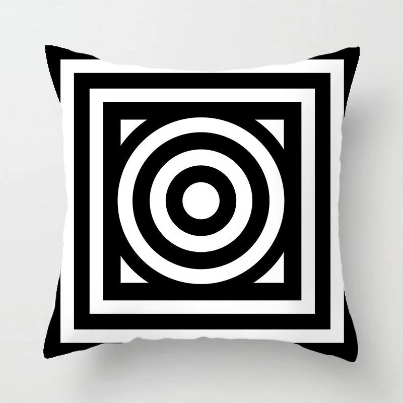 Black and White Simple Decorative Pillowcase Living Room Office Home Pillowcase Car Ornaments