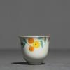 1 Pc Chinese Ceramic Tea Cup Handmade Flower Pattern Tea Bowl Porcelain Teacup Household Teaware Travel Personal Meditation Cup