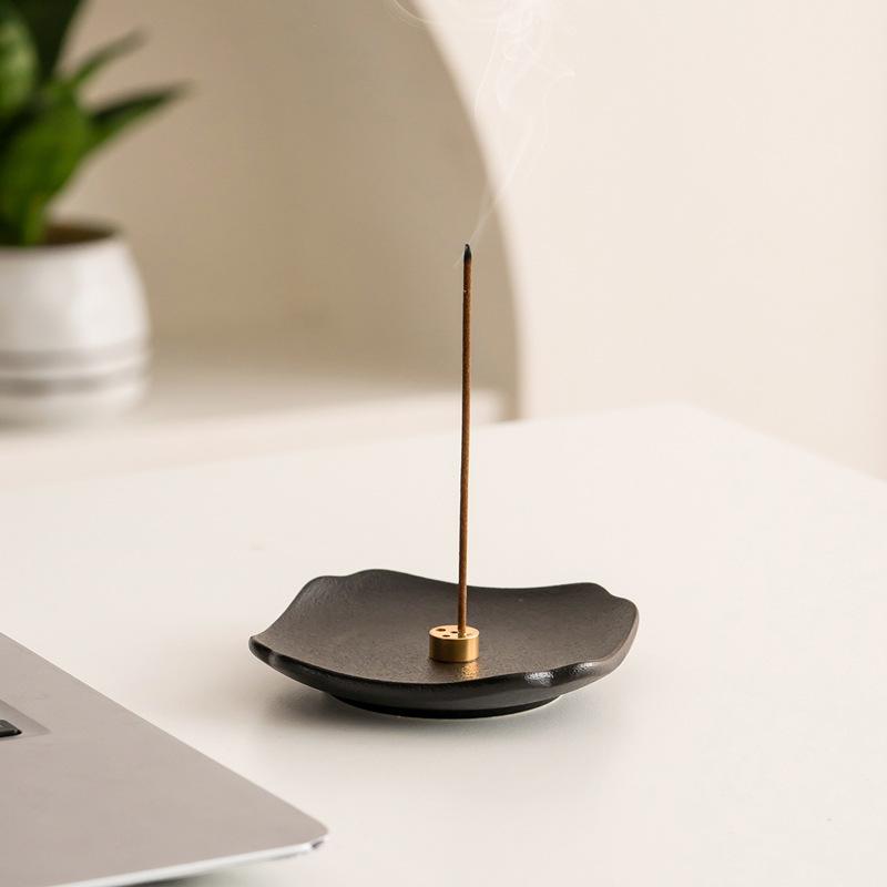 Ceramics Incense Stick Holder Incense Burner Stick Holder Line Plate Sandalwood Coil Base Yoga Studios Home Decoration Gift