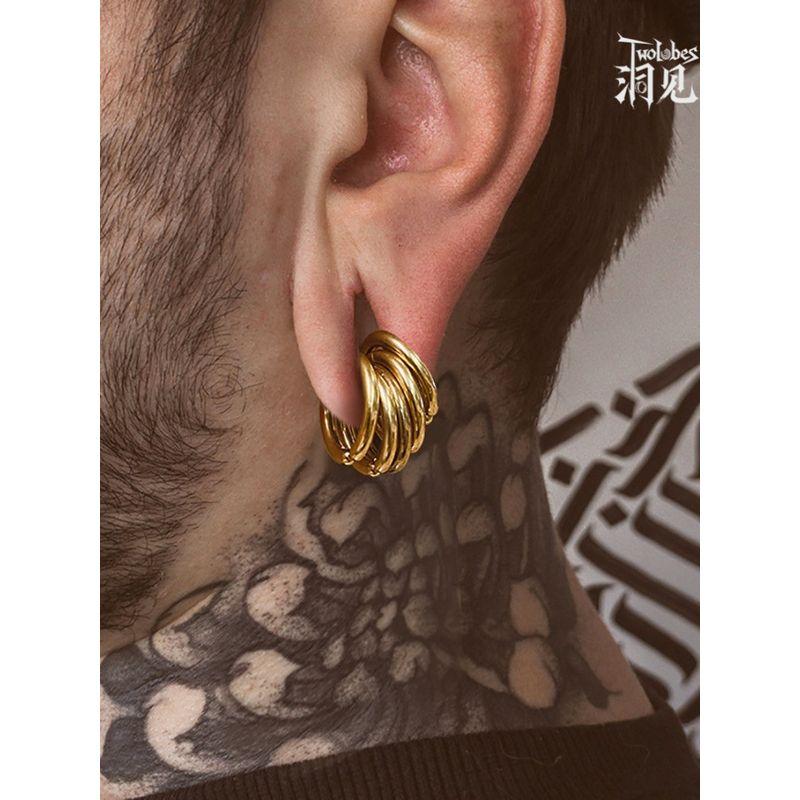 Twolobes Cave Saddle Ear Extender with Buckle Ring European and American Punk Titanium Steel Ear Hole Ear Amplifier Piercing Ornament