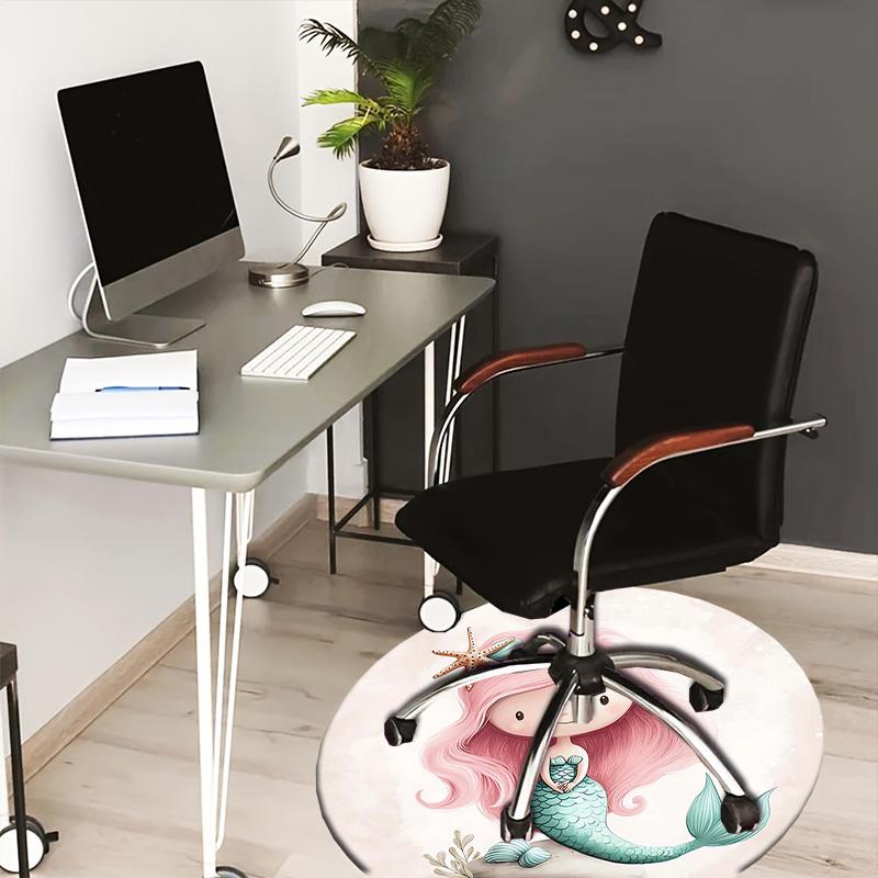 

1pc Mermaid Illustration Round carpet, Perfect for Decorating Chairs, Living Rooms, Or Bedrooms, for Living Room.037 80cm by 80cm