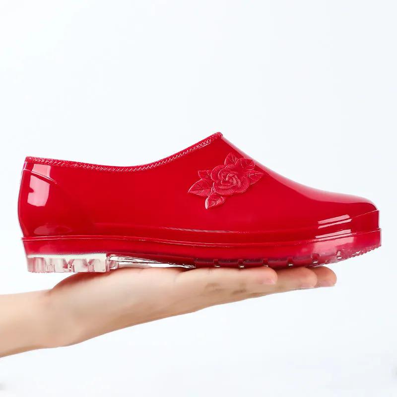 WTEMPO Nepromokavé protiskluzové měkké nízké tlusté podpatky pracovní boty dámské velké jednobarevné ležérní jednobarevné boty