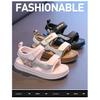 Children's open-toe beach shoes2026New Spring and Summer Rhinestone Girls' Sandals Cute Bear Velcro Children's Shoes