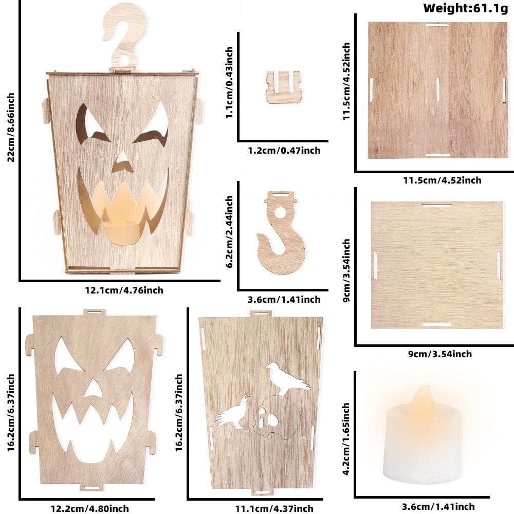 Alluring Halloween Wooden Lanterns With Creepy Ghost And Demon Designs For Holiday Atmosphere