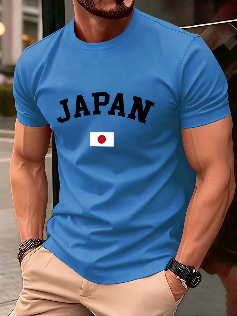 Japan Flag Printing Men TShirt Cotton Summer Soft Oversized Tops ONeck Short Sleeve Comfortable T Shirt Casual Male Clothes