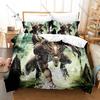Cool 3PCS The Rise of Tiamat DND Pattern Bedding Set Duvet Cover + 2 Pillowcases Breathable Polyester Tabletop Bedding Gamer Bed