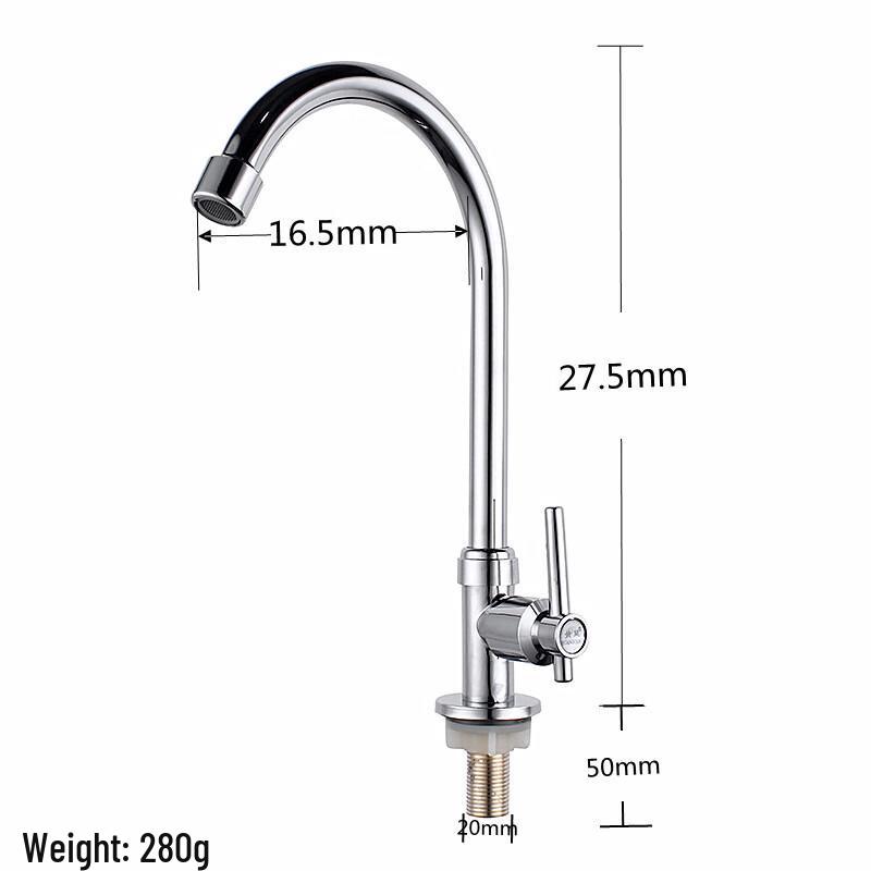 HUANGCHAO Single Cold Kitchen Faucet with Swivel Spout