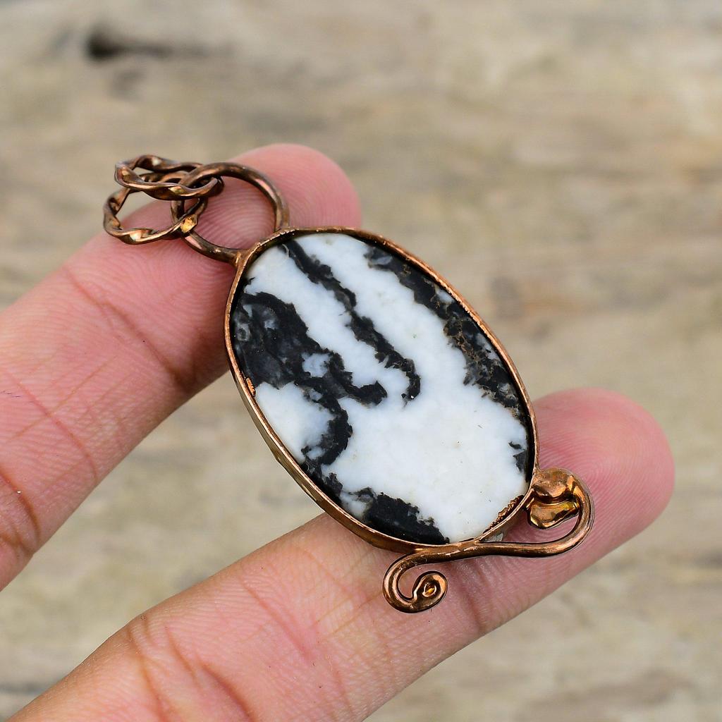 White Buffalo Turquoise Pendant Electroformed Copper Pendant Handmade Pendant Electroformed Jewelry Gemstone Pendant For Gift Copper Jewelry