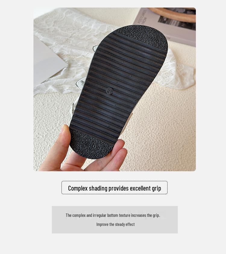 2025 Summer Versatile Girls' Princess Sandals – Soft Sole Student Beach Shoes for Kids