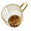 Metal Coffee Pod Wire Basket with Wooden Base Large Capacity Coffee Pod Holder for Kitchen Countertops   Coffee