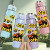 1PC Big Brother Truck 750ml Color Plastic Sports Water Bottle Leakproof Flip Straw Lid Suitable for Sports Office Home Use