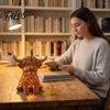 Decorative Table Lamp Highland Cow Tea Light Candle Holder, 3D Printed Figurine with LED Unique Home Accents Light, Warm Tabletop Decor for