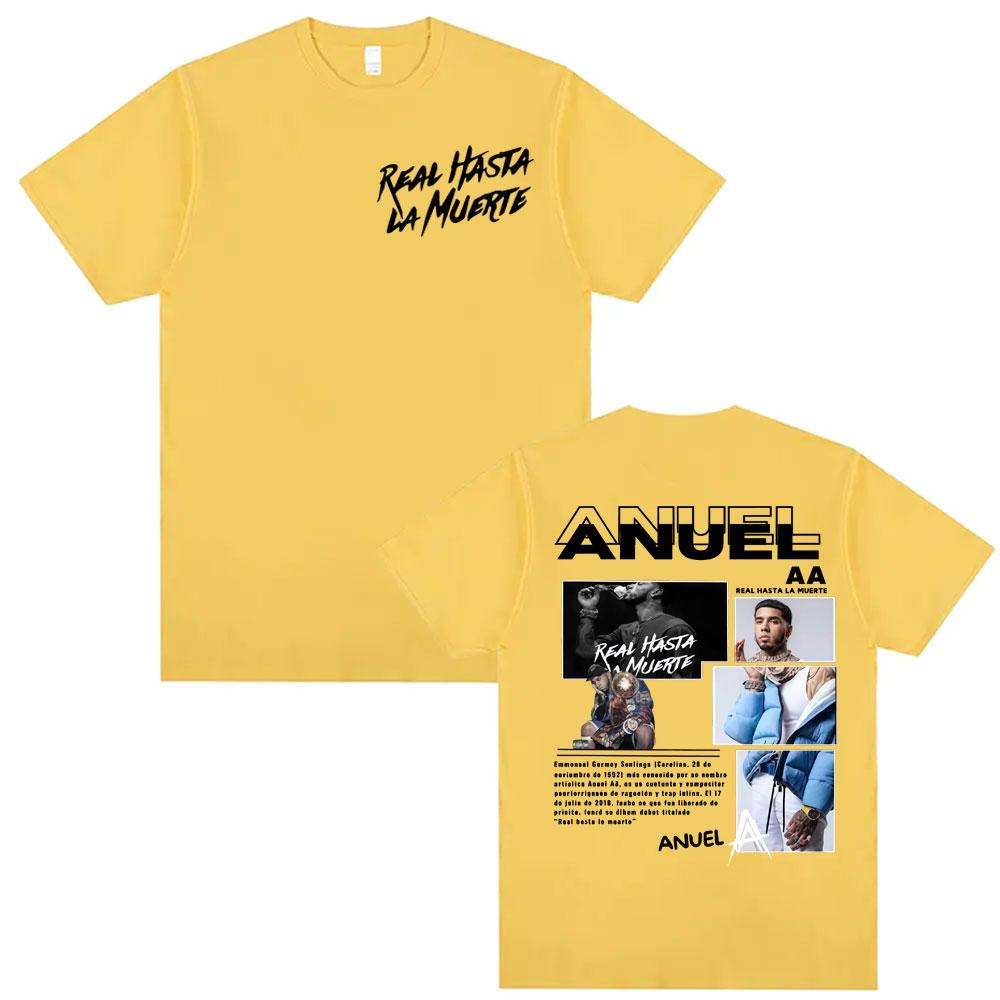 Rapper Anuel AA Real Hasta La Muerte Tour T Shirt Men Women Fashion Hip Hop Pop Music Summer Shirts Casual Short Sleeve Tshirt